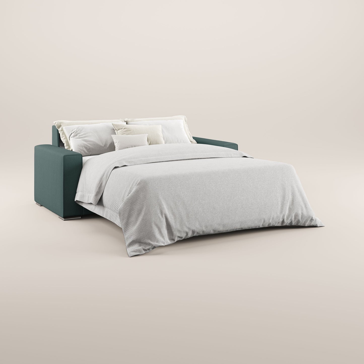 Dream Divano letto moderno dai morbidi cuscini in tessuto smacchiabile T05 verde