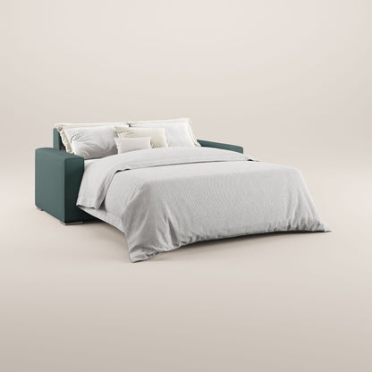 Dream Divano letto moderno dai morbidi cuscini in tessuto smacchiabile T05 verde