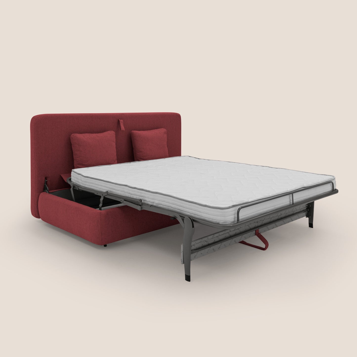 Gransasso Divano letto matrimoniale dal DESIGN innovativo in tessuto impermeabile T03 rosso
