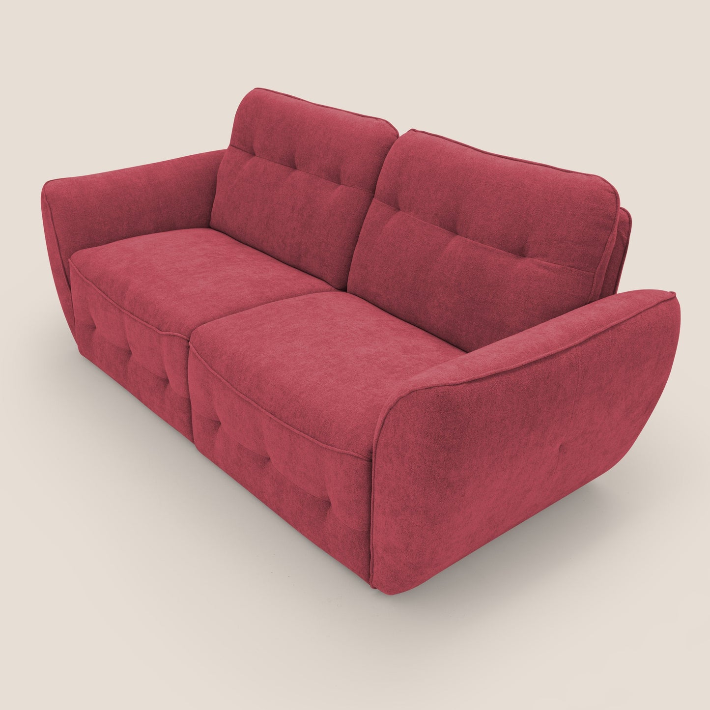 Cerbero divano 2 e 3 posti in morbido bouclé impermeabile T07 rosso