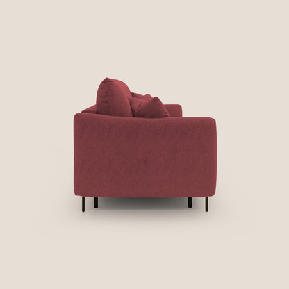 Gregory Divano letto con materasso h18 cm in microfibra effetto velluto impermeabile T09 rosso 
