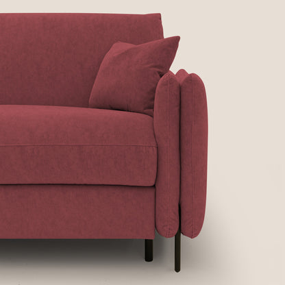 Gregory Divano letto con materasso h18 cm in microfibra effetto velluto impermeabile T09 rosso 