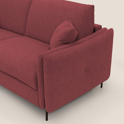 Gregory Divano letto con materasso h18 cm in microfibra effetto velluto impermeabile T09 rosso 