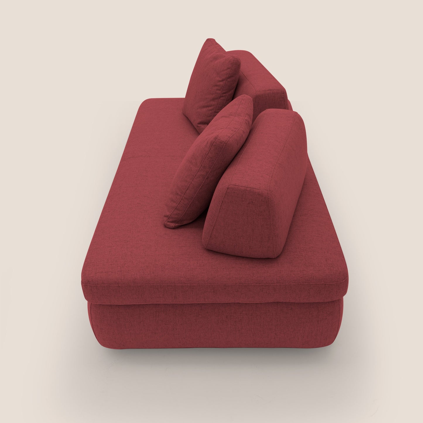 Gransasso Divano letto matrimoniale dal DESIGN innovativo in tessuto impermeabile T03 rosso