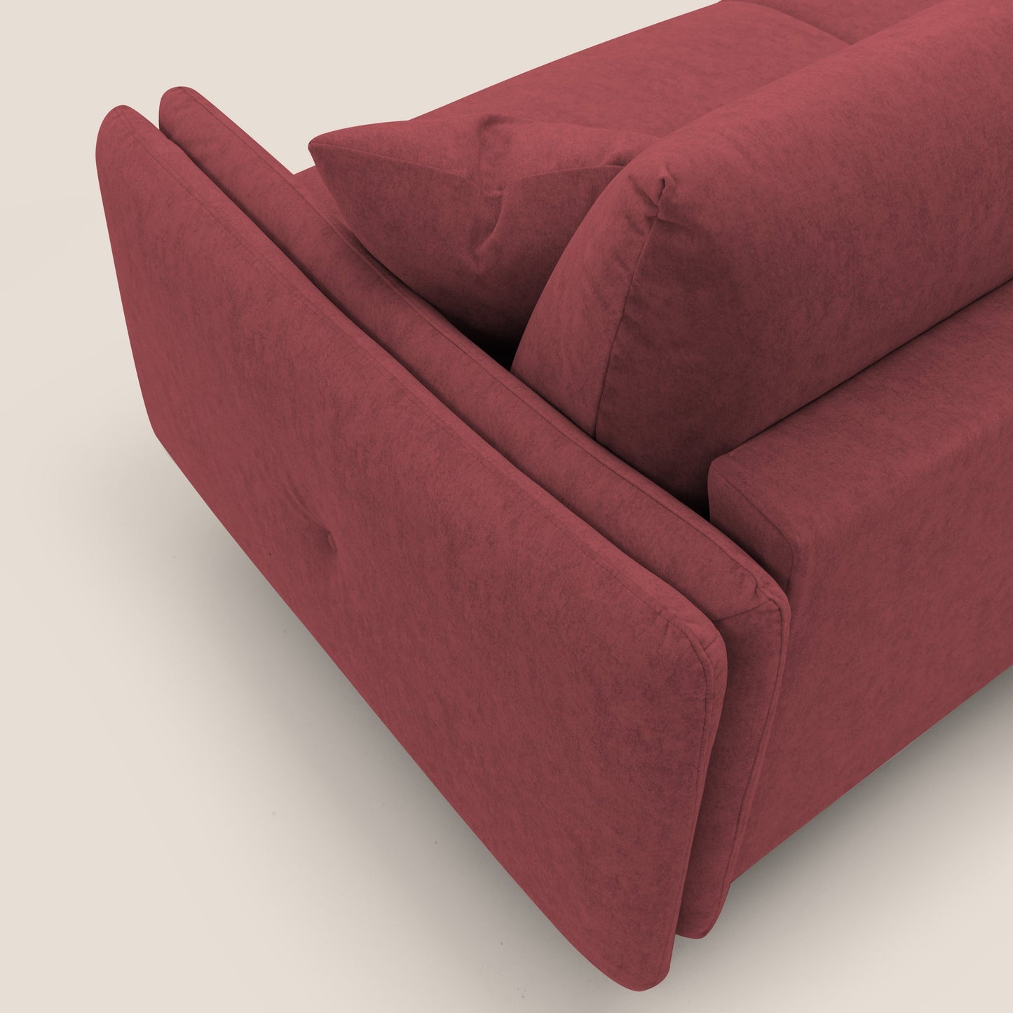 Gregory Divano letto con materasso h18 cm in microfibra effetto velluto impermeabile T09 rosso 
