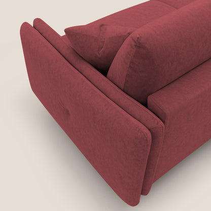 Gregory Divano letto con materasso h18 cm in microfibra effetto velluto impermeabile T09 rosso 