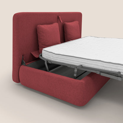 Gransasso Divano letto matrimoniale dal DESIGN innovativo in tessuto impermeabile T03 rosso