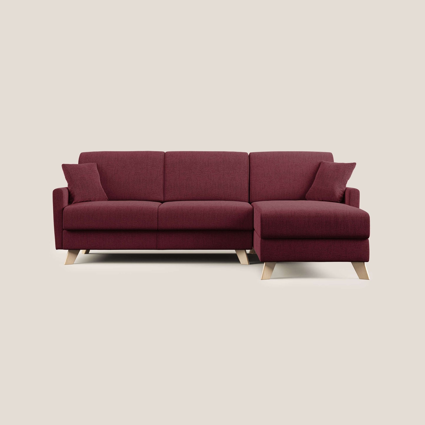 Edgar divano letto angolare in tessuto felis impermeabile T03 rosso