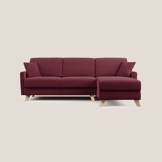Edgar divano letto angolare in tessuto felis impermeabile T03 rosso