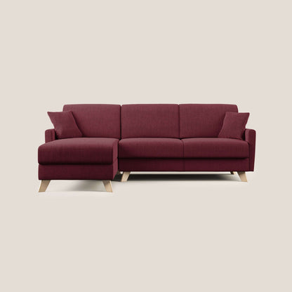 Edgar divano letto angolare in tessuto felis impermeabile T03 rosso