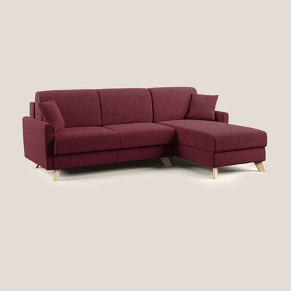 Edgar divano letto angolare in tessuto felis impermeabile T03 rosso