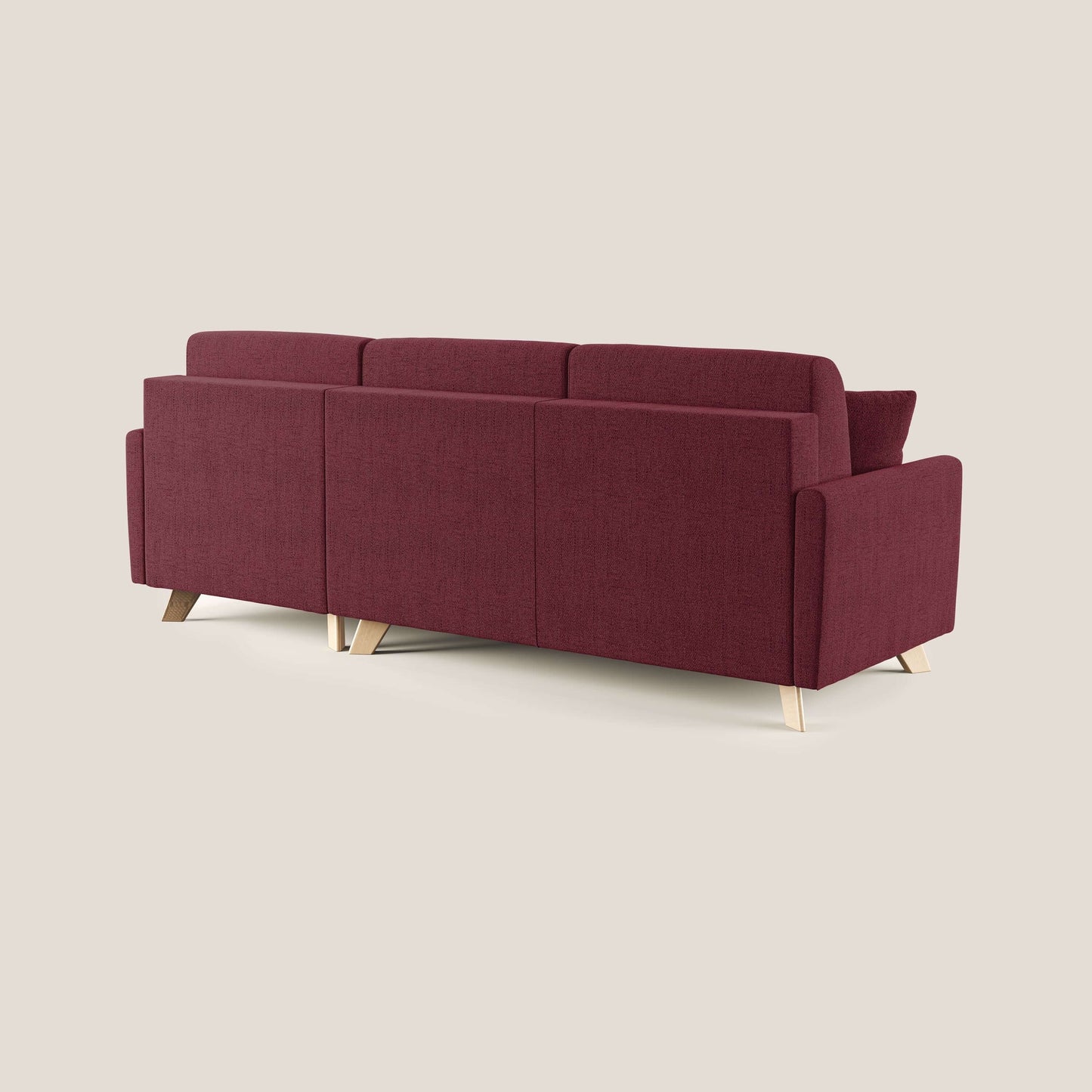 Edgar divano letto angolare in tessuto felis impermeabile T03 rosso