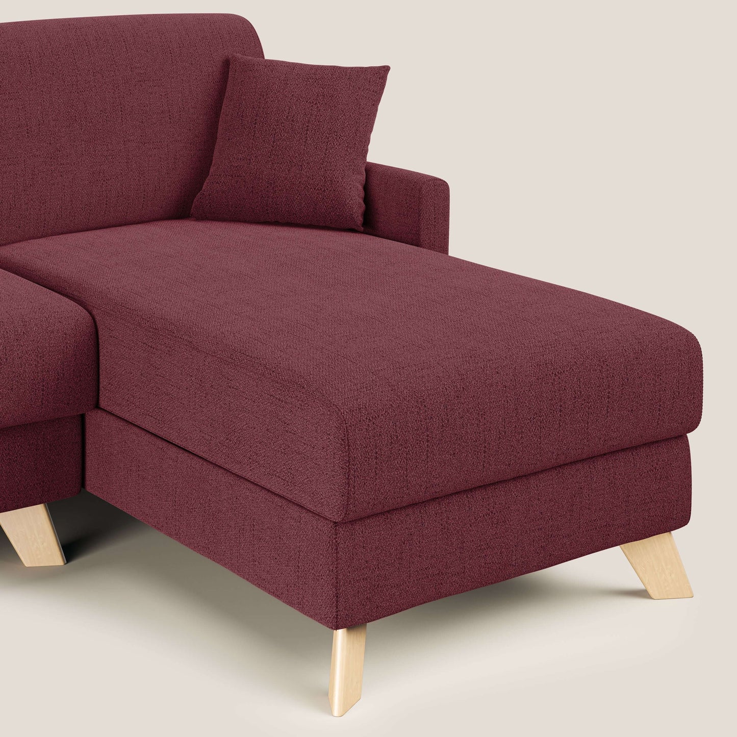 Edgar divano letto angolare in tessuto felis impermeabile T03 rosso