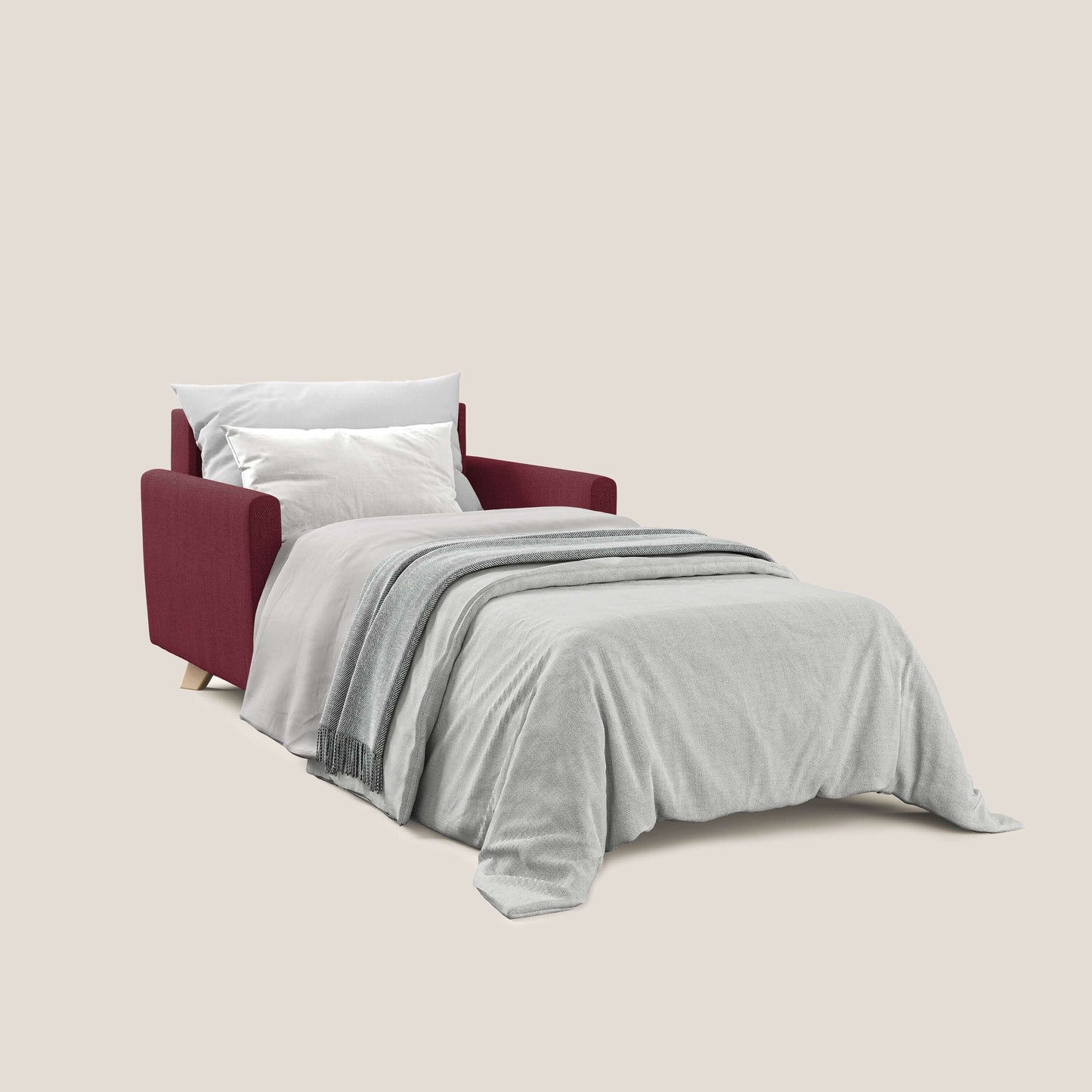 Edgar poltrona letto in tessuto felis impermeabile T03 rosso