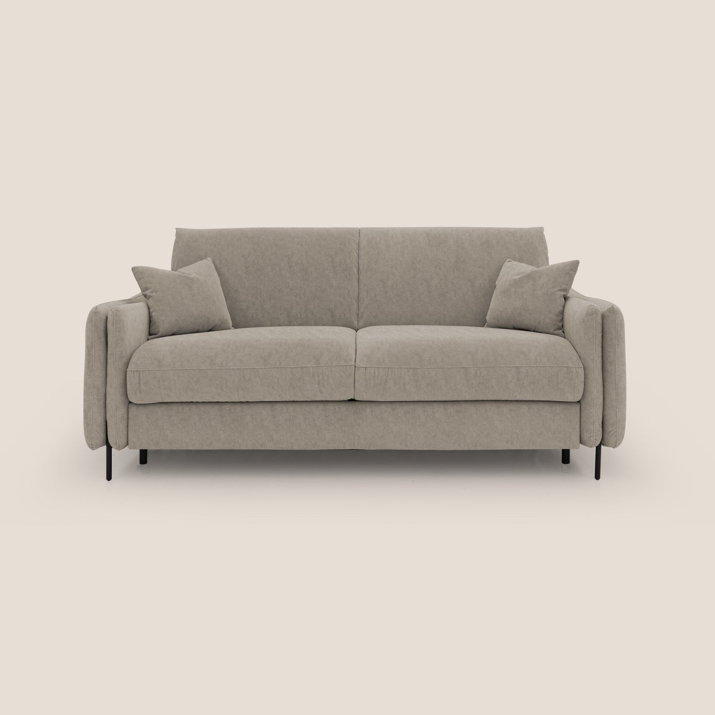 Gregory Divano letto con materasso h18 cm in microfibra effetto velluto impermeabile T09 tortora 