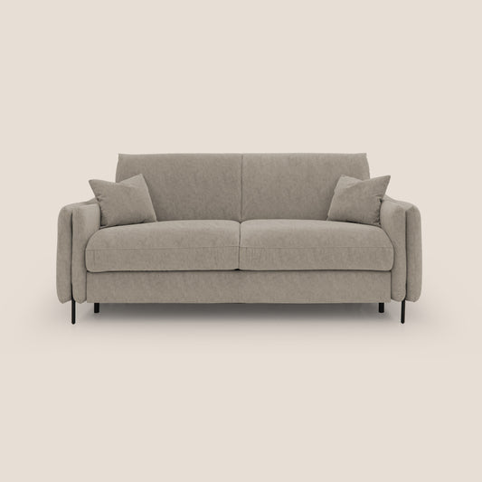 Gregory Divano letto con materasso h18 cm in microfibra effetto velluto impermeabile T09 tortora 