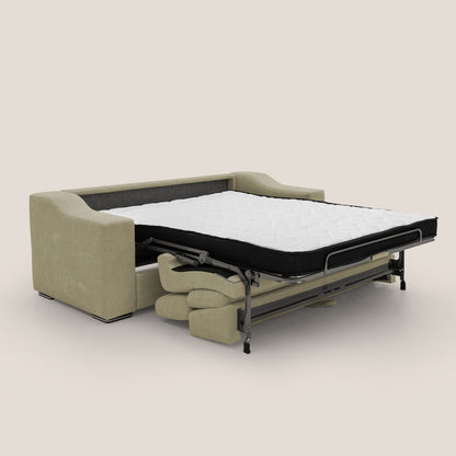 Bomber divano letto matrimoniale con poggiatesta in tessuto impermeabile T14 beige 