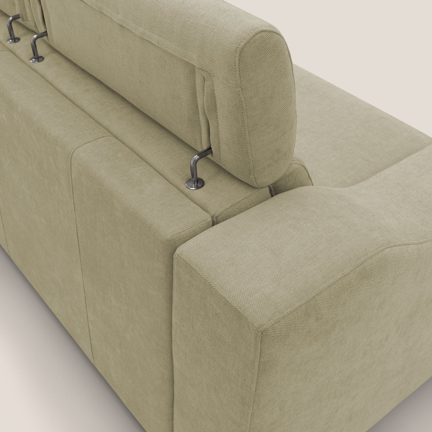 Bomber divano letto matrimoniale con poggiatesta in tessuto impermeabile T14 beige 