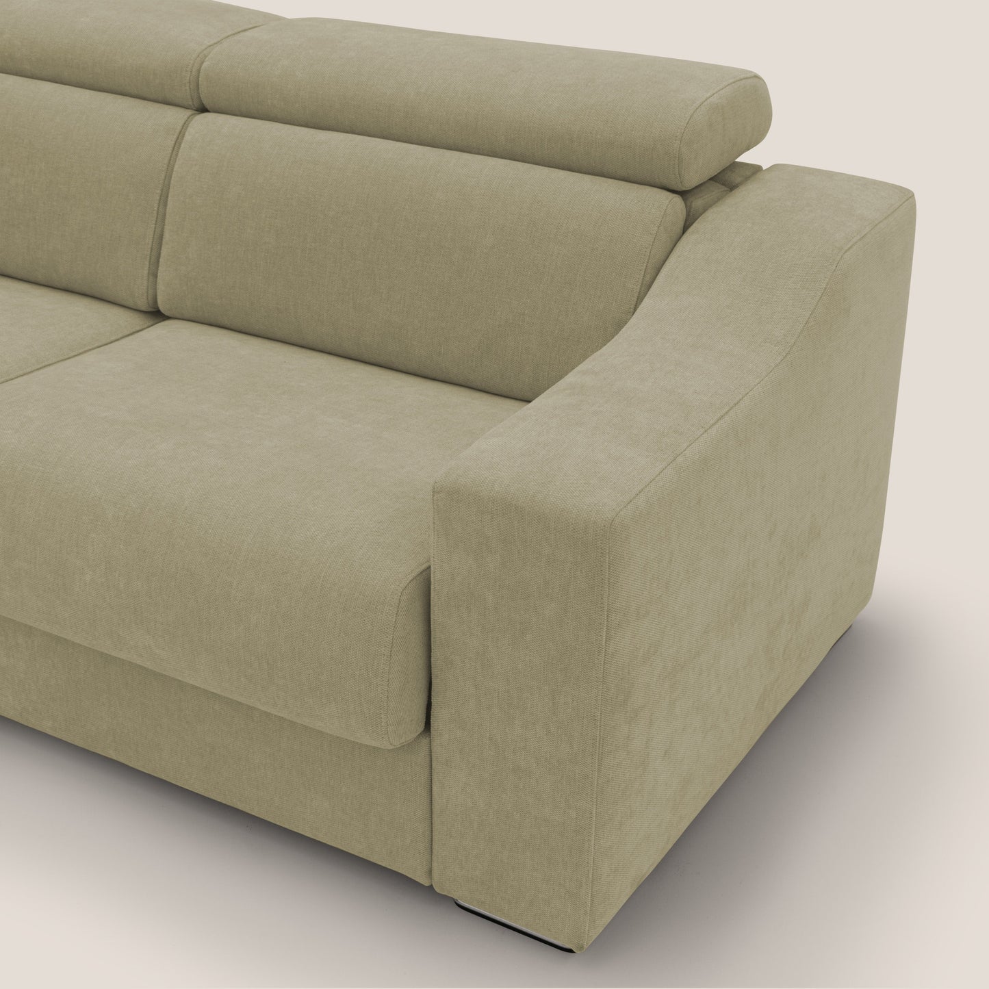 Bomber divano letto matrimoniale con poggiatesta in tessuto impermeabile T14 beige 