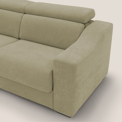 Bomber divano letto matrimoniale con poggiatesta in tessuto impermeabile T14 beige 