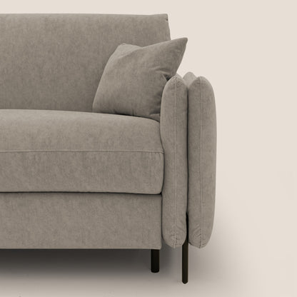 Gregory Divano letto con materasso h18 cm in microfibra effetto velluto impermeabile T09 tortora 