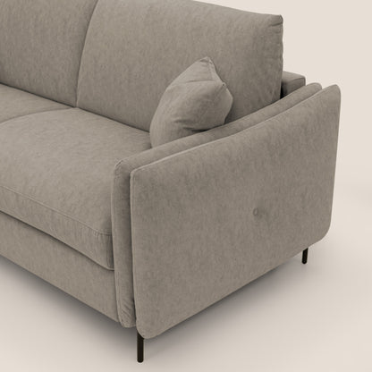 Gregory Divano letto con materasso h18 cm in microfibra effetto velluto impermeabile T09 tortora 