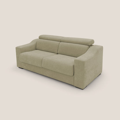 Bomber divano letto matrimoniale con poggiatesta in tessuto impermeabile T14 beige 