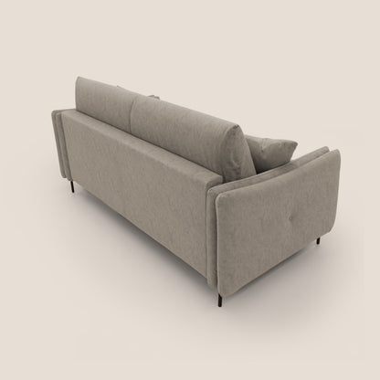 Gregory Divano letto con materasso h18 cm in microfibra effetto velluto impermeabile T09 tortora 