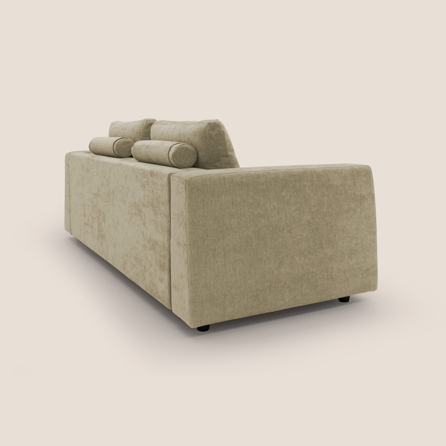 Freia Divano letto minimal materasso h15 cm con morbidi schienali in tessuto impermeabile T14 beige