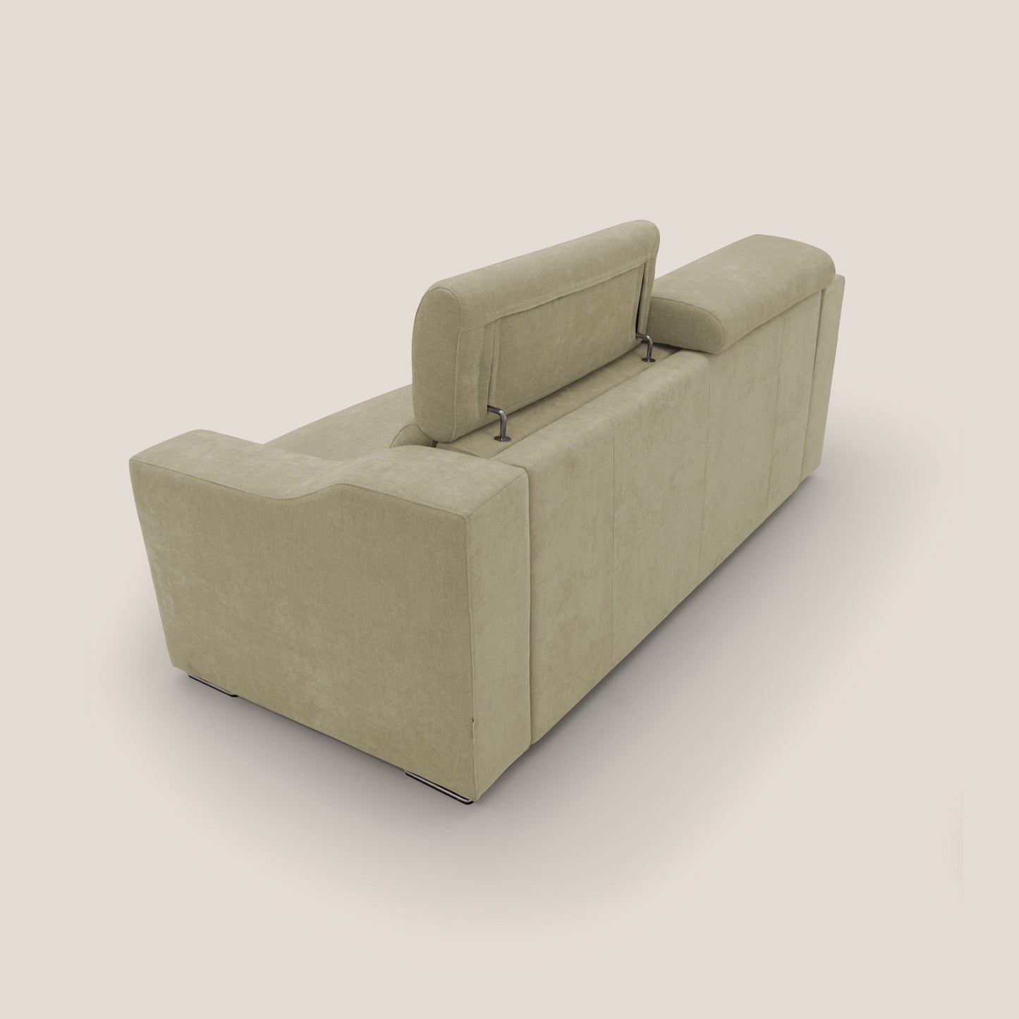 Bomber divano letto matrimoniale con poggiatesta in tessuto impermeabile T14 beige 
