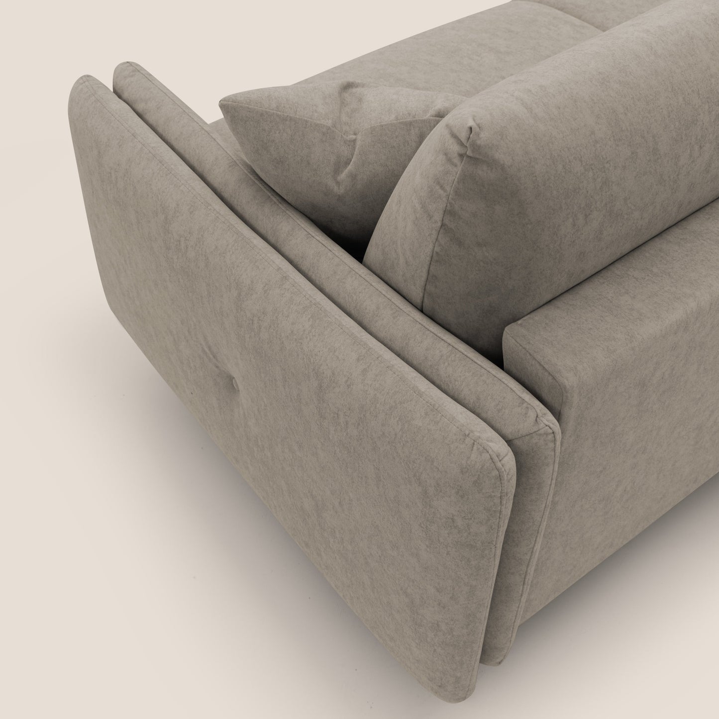 Gregory Divano letto con materasso h18 cm in microfibra effetto velluto impermeabile T09 tortora 