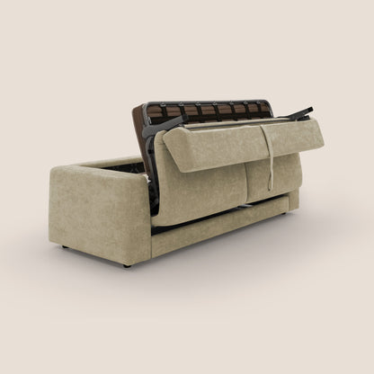 Freia Divano letto minimal materasso h15 cm con morbidi schienali in tessuto impermeabile T14 beige