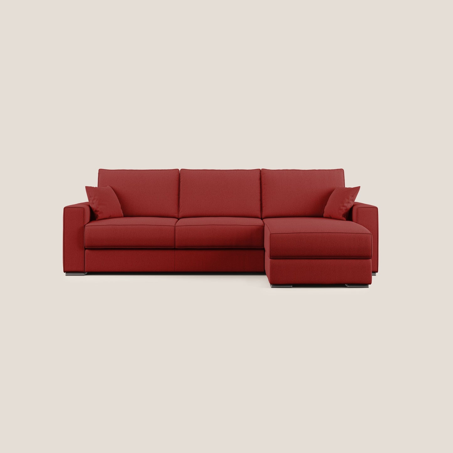 Dream Divano letto angolare in tessuto smacchiabile T05 rosso 