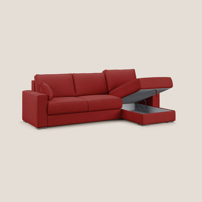 Dream Divano letto angolare in tessuto smacchiabile T05 rosso 