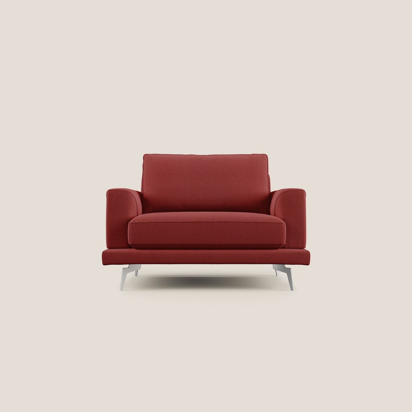 Dorian poltrona moderna in tessuto smacchiabile T05 rosso