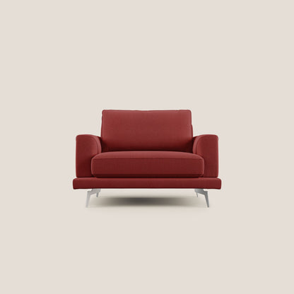 Dorian poltrona moderna in tessuto smacchiabile T05 rosso