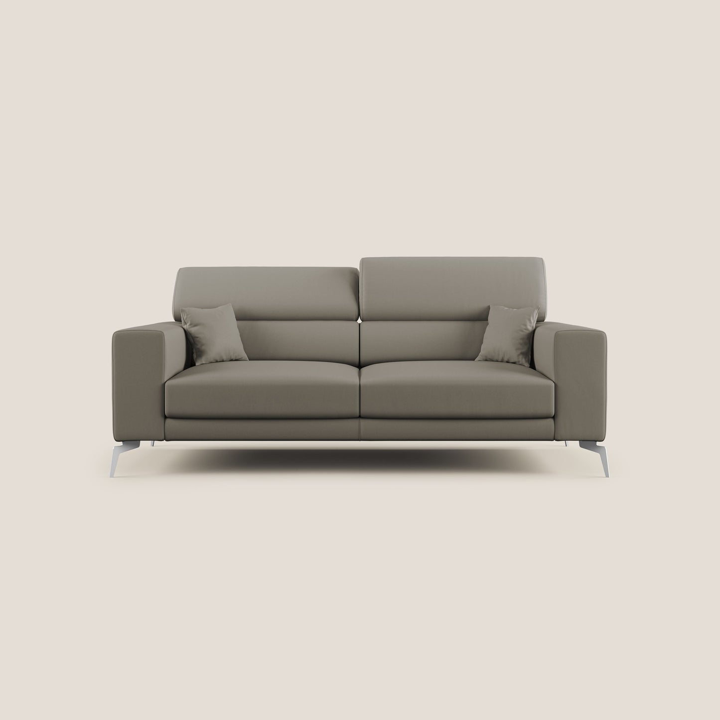 Blade Divano moderno con poggiatesta reclinabili in Ecopelle T04 talpa