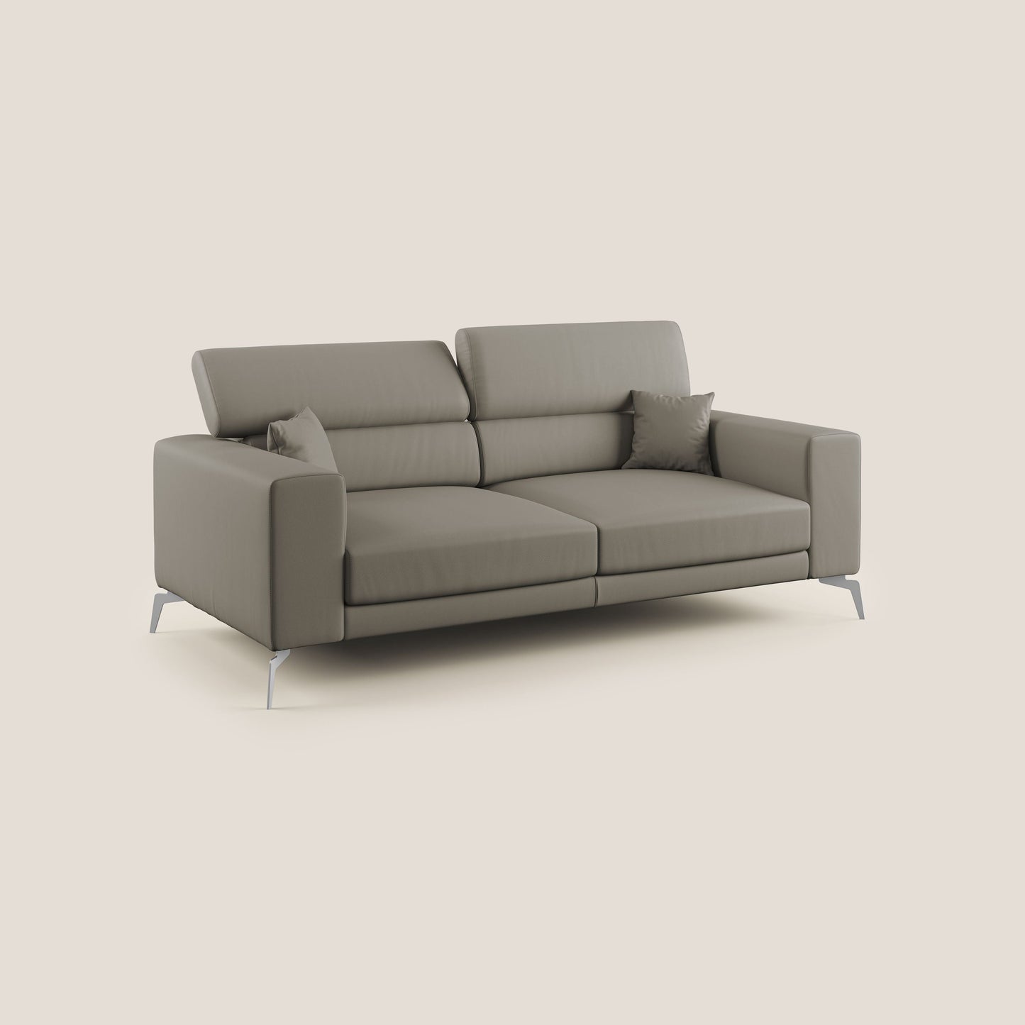 Blade Divano moderno con poggiatesta reclinabili in Ecopelle T04 talpa