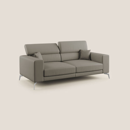 Blade Divano moderno con poggiatesta reclinabili in Ecopelle T04 talpa