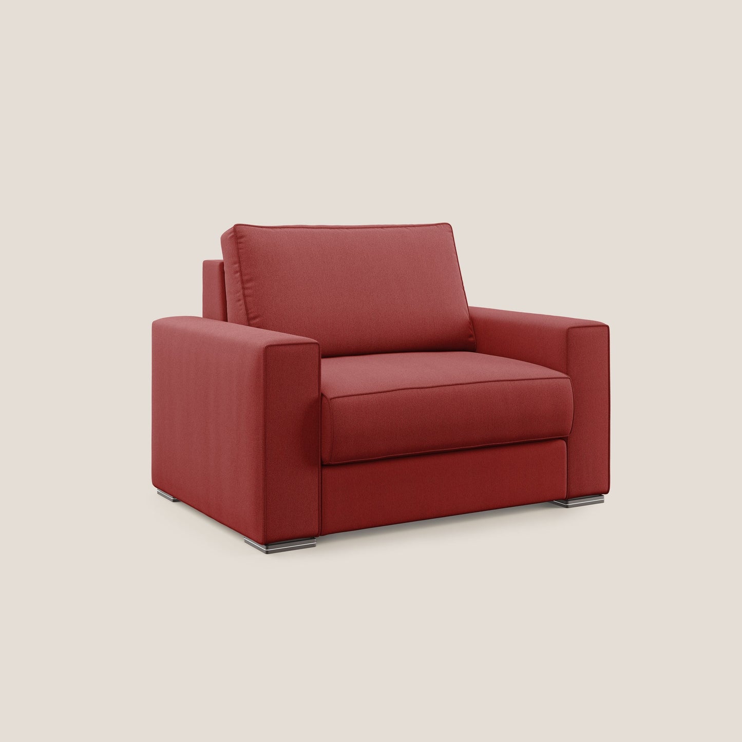 Dream poltrona letto in tessuto smacchiabile T05 rosso