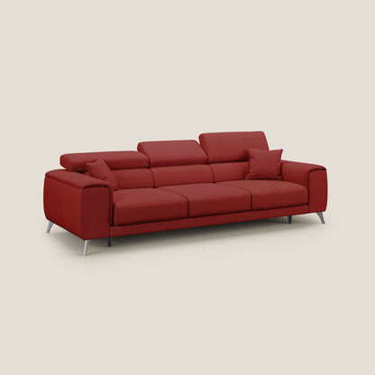 Divano Fusion con 3 sedute allungabili in tessuto smacchiabile T05 rosso