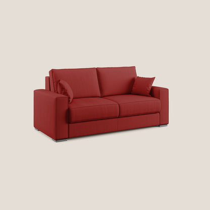 Dream Divano letto moderno dai morbidi cuscini in tessuto smacchiabile T05 rosso