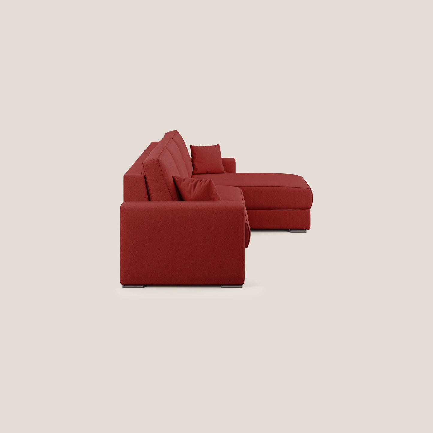 Dream Divano letto angolare in tessuto smacchiabile T05 rosso 