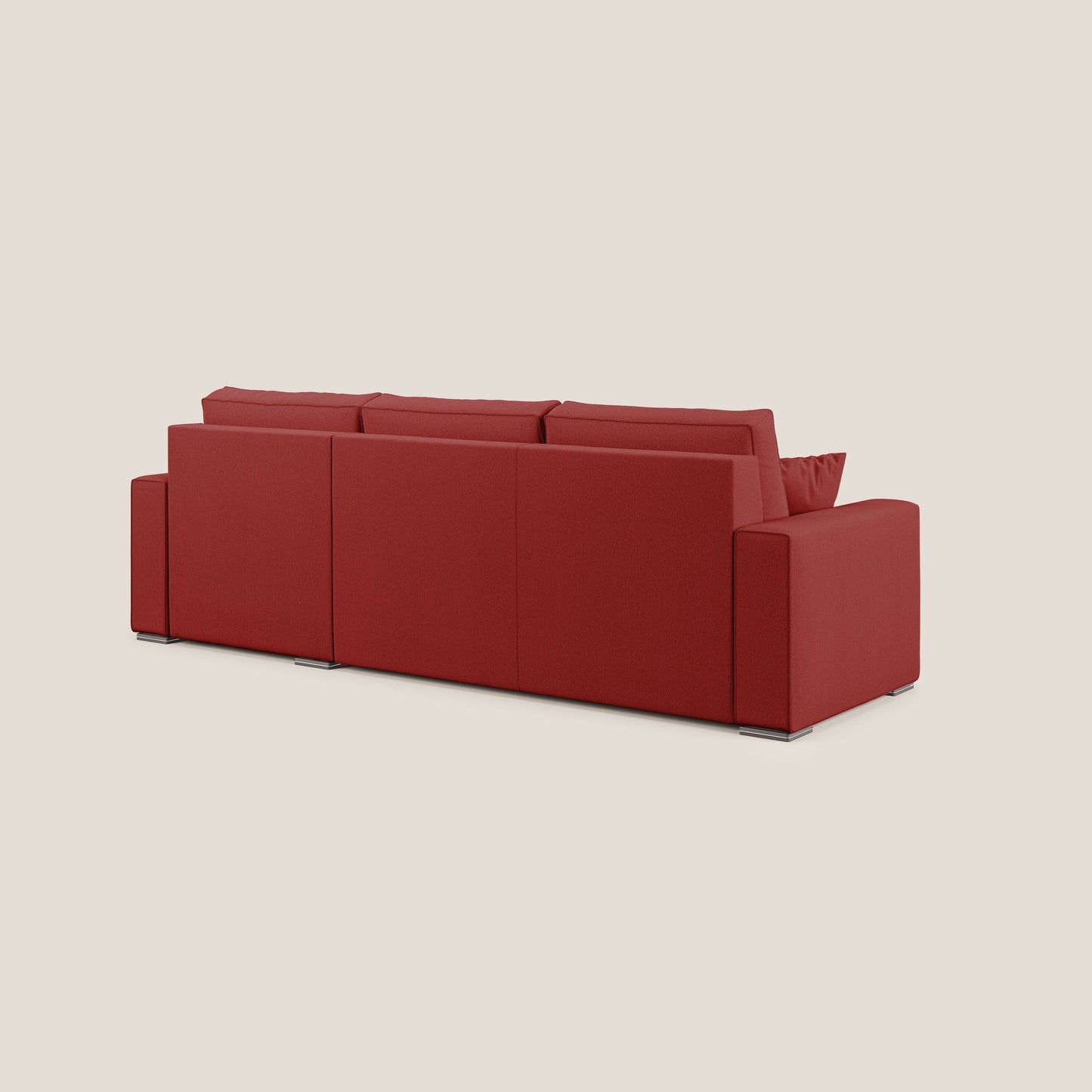 Dream Divano letto angolare in tessuto smacchiabile T05 rosso 