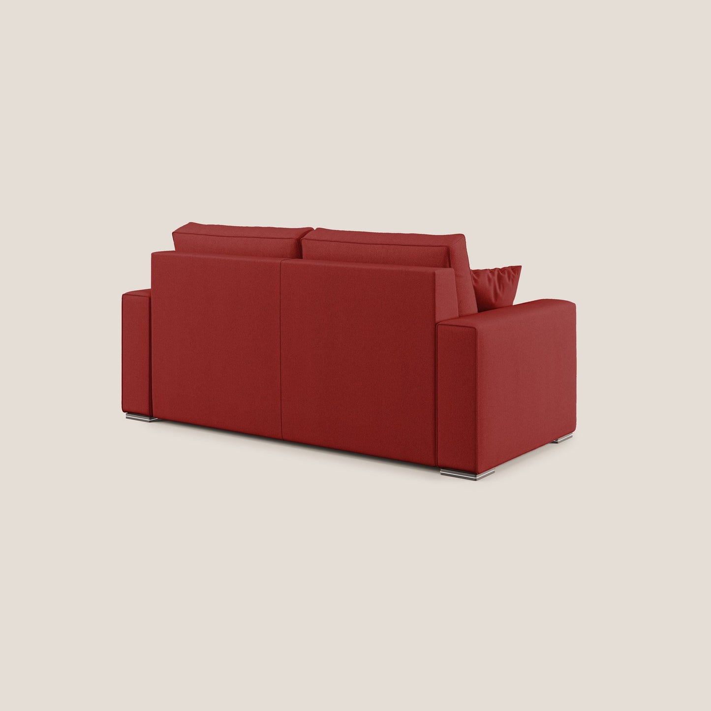 Dream Divano letto moderno dai morbidi cuscini in tessuto smacchiabile T05 rosso