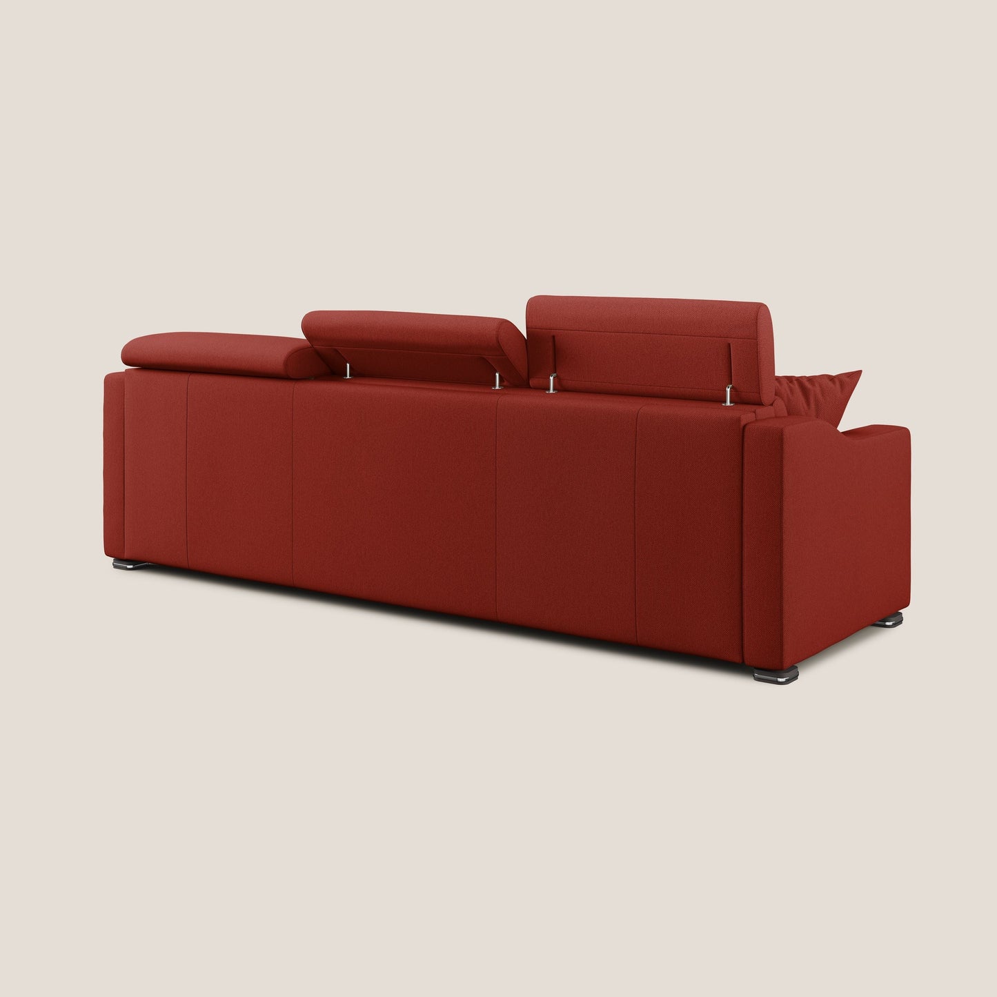 Divano letto angolare Amber in tessuto smacchiabile T05 rosso
