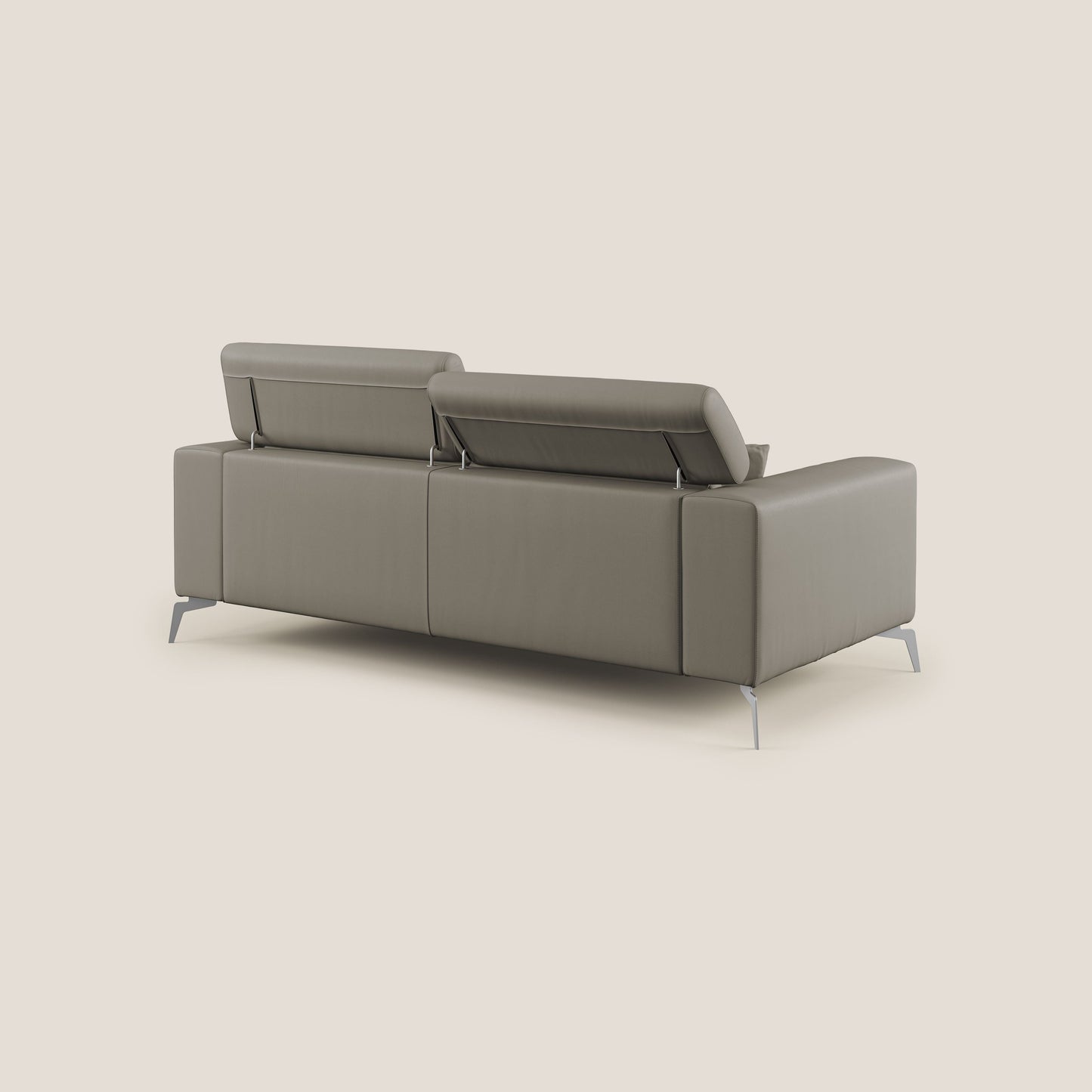 Blade Divano moderno con poggiatesta reclinabili in Ecopelle T04 talpa