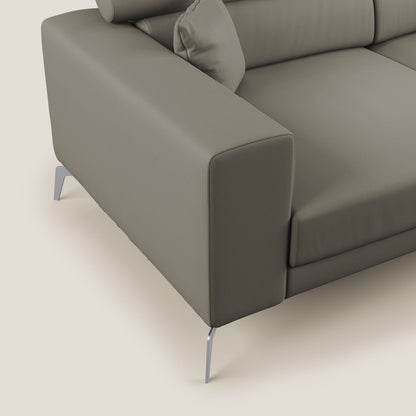 Blade Divano moderno con poggiatesta reclinabili in Ecopelle T04 talpa