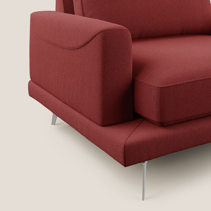 Dorian poltrona moderna in tessuto smacchiabile T05 rosso