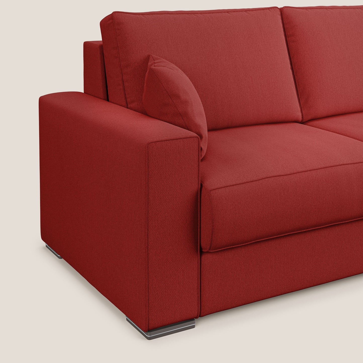 Dream Divano letto angolare in tessuto smacchiabile T05 rosso 